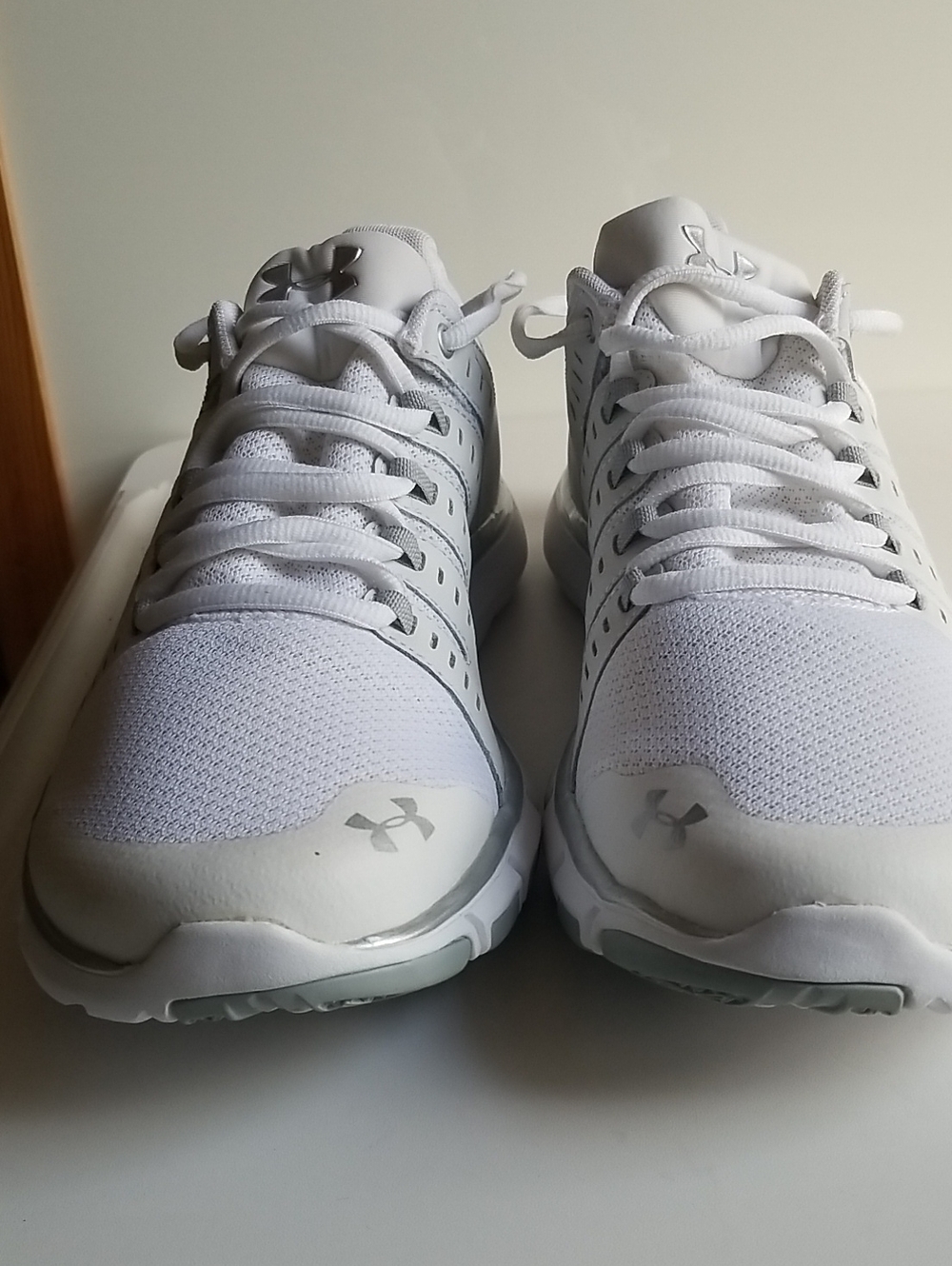Under Armour White Low-Top Mesh Training Sneakers